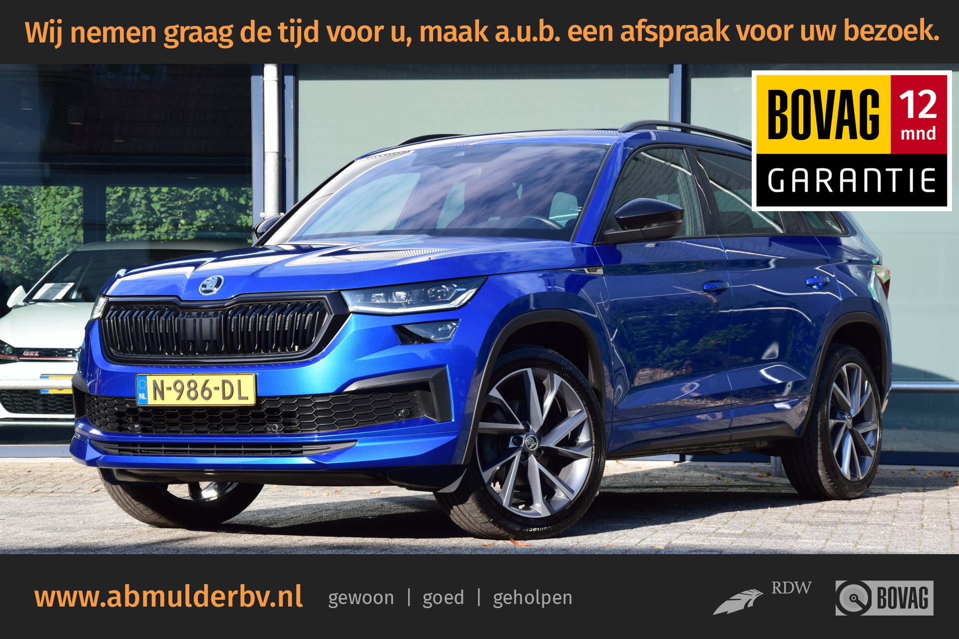 Skoda Kodiaq 1.5 TSI 150PK Sportline Business DSG Automaat | Orgineel NL | BOVAG Garantie | Trekhaak | Facelift | Panoramadak | Cruise control adaptief | File assistent | Rijstrooksensor | Voorstoelen verwarmd afbeelding 1